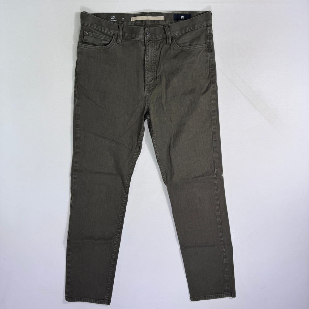 Banana Republic Slim Linen Traveler Pants Brown 33x30 (34x29) Mens minimalist